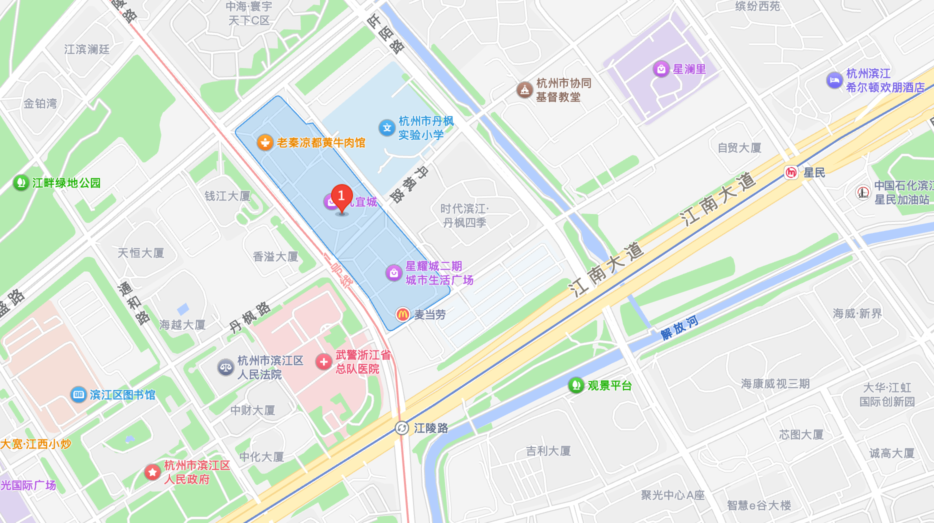 公司地图位置：杭州市滨江区星耀城